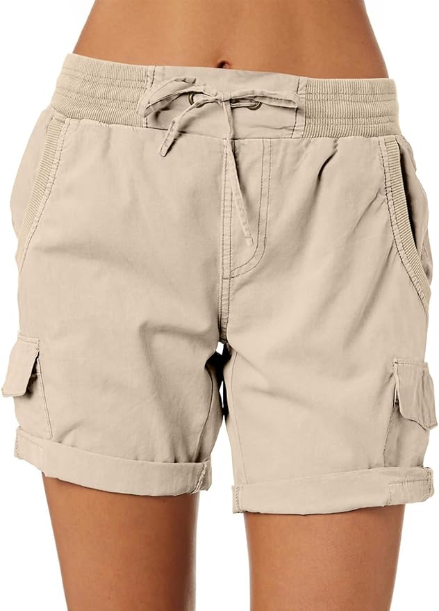 Dokotoo High Waist 4-Pocket Hiking Cargo Shorts